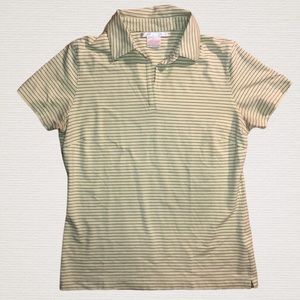 NIKE Golf Active Ladies Polo Yellow Gray EUC SZ M